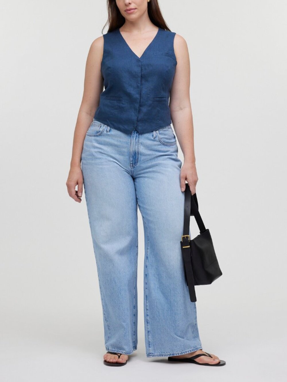 NWT Madewell 100% Linen Vest Size 0